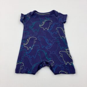 3-6-months Mothercare Dinosaurs Navy Jersey Romper