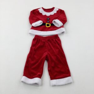 6-9-months Matalan Father Christmas's Suit Red Velour Christmas Costume