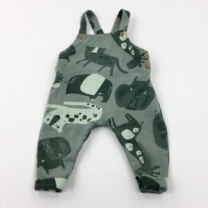 6-9-months Next Jungle Animals Green Dungarees