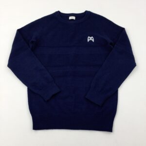 10-11-years F&F Game Controller Navy Knitted Jumper