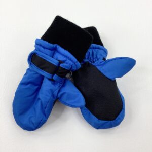 12-18-months - Blue & Black Fleece Lined Winter Mittens