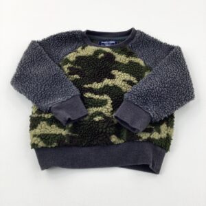 18-24-months Next Camouflage & Charcoal Grey Fleece Jumper