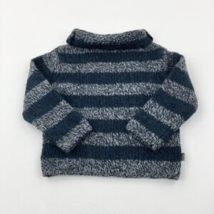 18-24-months Kids Case - Blue & Grey Striped Knitted Jumper