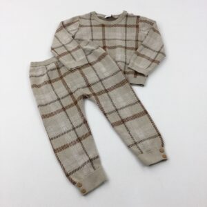 18-24-months Next Tan & Beige Knitted Jumper & Joggers Set
