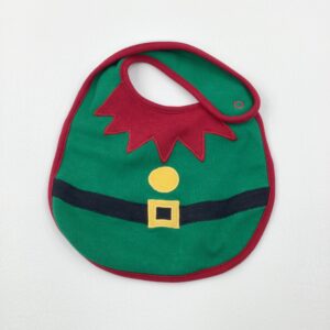 newborn-1st-size-up-to-1-month Next Christmas Elf Appliqued Red & Green Christmas Bib