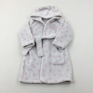 18-24-months George 'Tinker' Disney's Tinkerbell Appliqued Pink & White Fluffy Dressing Gown