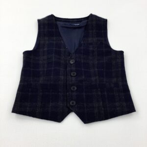 2-3-years Next Smart Navy Checked Wool Mix Waistcoat