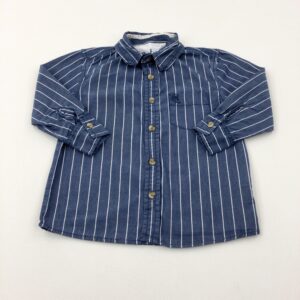 2-3-years Primark Blue Striped Long Sleeve Shirt