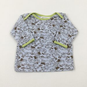 3-6-months - Cows Light Blue Long Sleeve Top