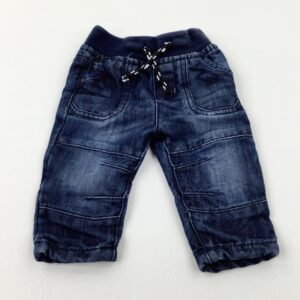 3-6-months Primark Dark Blue Lined Denim Jeans
