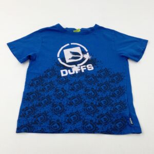 12-13-years - 'Duffs' Patterned Blue T-Shirt