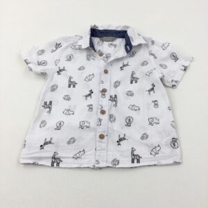 18-24-months Primark Animals White Short Sleeve Shirt