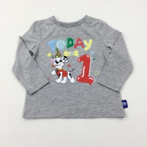 18-24-months George 'Today I Am 1' Paw Patrol Grey Long Sleeve Top