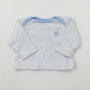 tiny-baby George Bear Motif Grey Long Sleeve Top