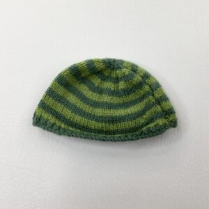 tiny-baby - Handmade Green Striped Knitted Winter Hat