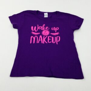 9-10-years - 'Wake Up & Make Up' Purple T-Shirt