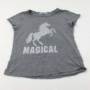 13-14-years H&M 'Magical' Unicorn Glittery Grey T-Shirt