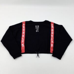 13-14-years Primark 'Brooklyn' Black Cropped Sweatshirt