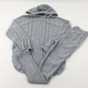 13-14-years - Textured Grey Hoodie & Joggers Set