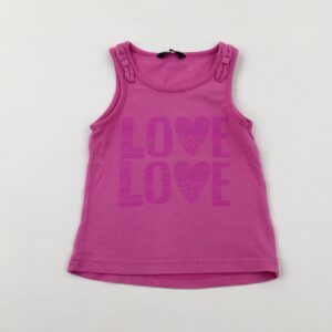 18-24-months George 'Love' Hearts Pink Vest Top