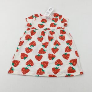 18-24-months F&F Strawberries Cream Jersey Dress - Brand New With Tags