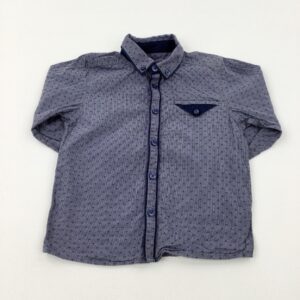 2-3-years Matalan Patterned Navy Long Sleeve Shirt