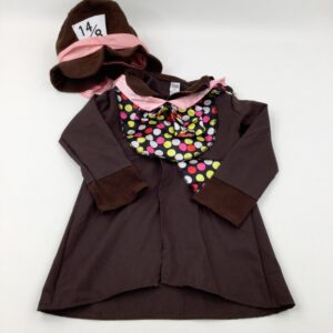 3-4-years - Fun Shack - Brown Little Hatter Costume With Hat & Bow Tie (Aged 7-10 Years)