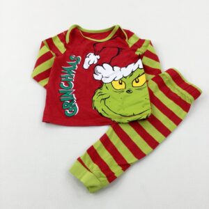 9-12-months - 'Grinchmas' The Grinch Red & Green Striped Pyjamas