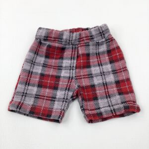 9-12-months - Red & Grey Tartan Style Shorts