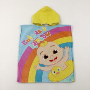 12-18-months - CoComelon - 'Cute As A Rainbow' Colourful Yellow Towelling Robe