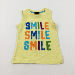 12-18-months Next 'Smile Smile Smile' Yellow Vest Top