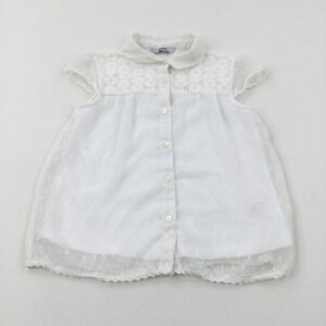 6-7-years George Patterned White Sheer Shirt