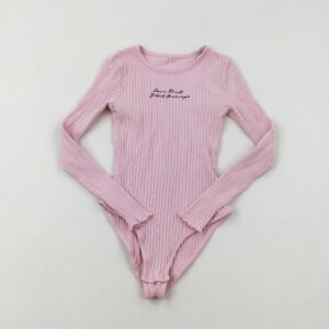 7-8-years George 'Ballet Academy' Textured Pink Long Sleeve Bodysuit