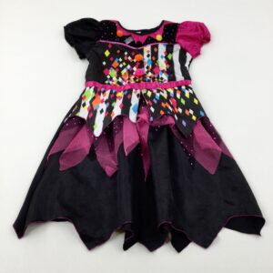 11-12-years George Colourful Patterned Black Clown Costume