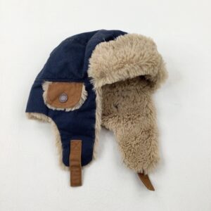 12-18-months Mini Club Navy & Beige Lined Winter Hat (1-3 Years)