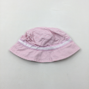 5-6-years M&Co Pink & White Striped Sun Hat
