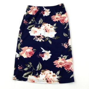 8-9-years - Shein Peach Flowers Navy Pencil Skirt
