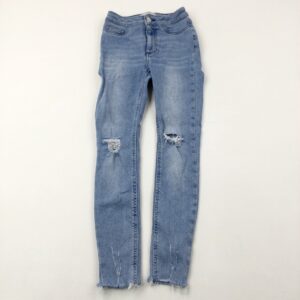 9-10-years New Look Light Blue Distressed Denim Skinny Jeans