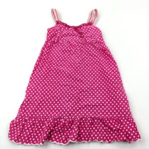 9-10-years George Pink Spotty Cotton Dress With Rainbow Stripe Straps
