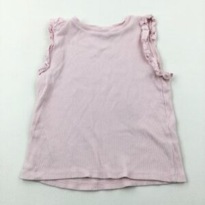 9-10-years George Pale Pink Ribbed Sleeveless Top