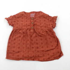 12-18-months F&F Tan Broderie Anglaise Blouse