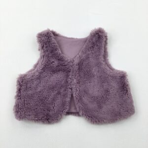 12-18-months Nutmeg Purple Faux Fur Gilet