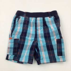 12-18-months M&Co Blue & Navy Checked Cotton Shorts