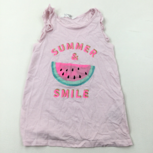 7-8-years H&M 'Summer & Smile' Watermelon Pink Vest Top