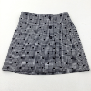 7-8-years Primark Spotty Black & White Checked Skirt