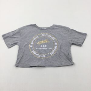 7-8-years River Island 'RI Couture' Grey Cropped T-Shirt