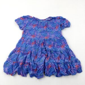 8-9-years Nutmeg Flowers Blue Tiered Dress