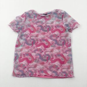 8-9-years Primark Dragons Pink & Lilac 2-in-1 Top