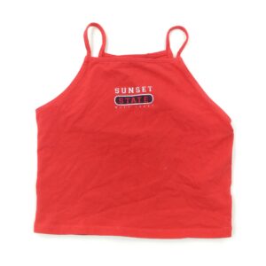 9-10-years George 'Sunset State' Red Cropped Vest Top