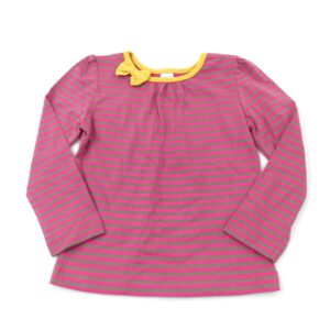 18-24-months Mini Club Pink & Brown Striped Long Sleeve Top